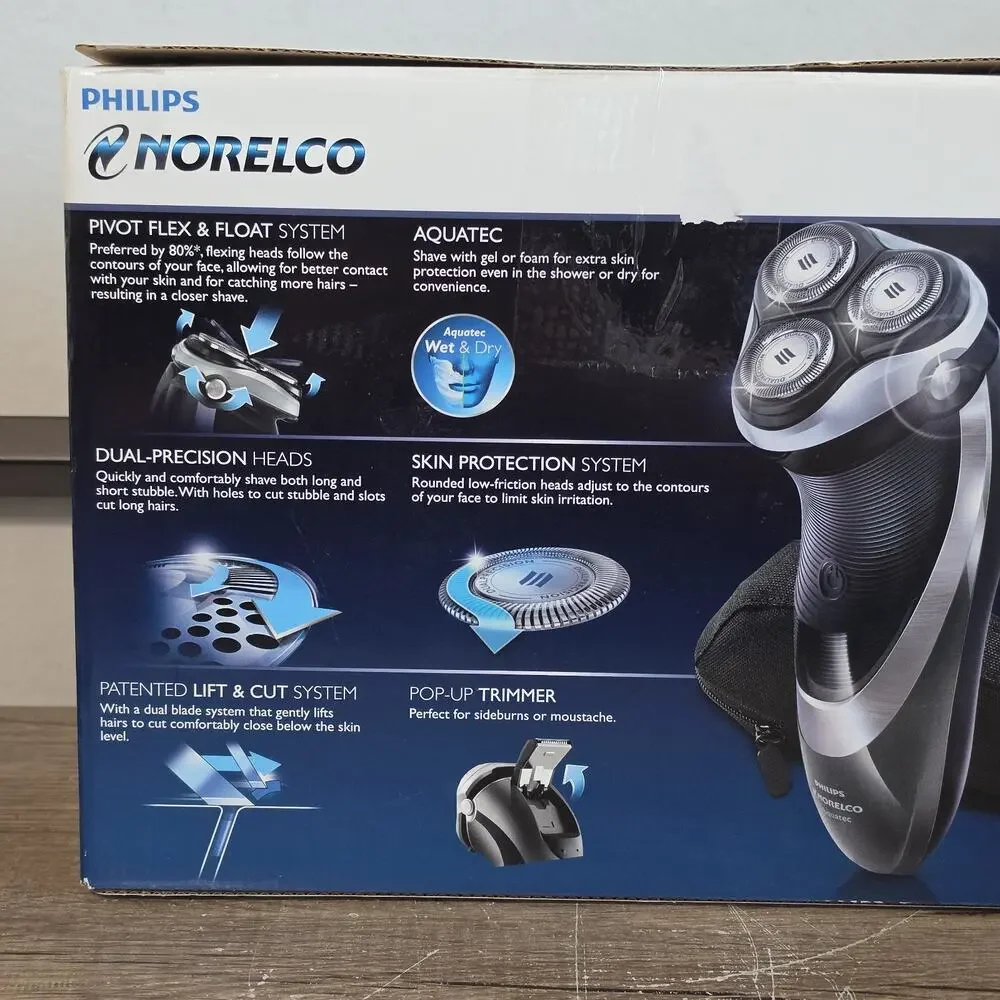 Philips Norelco AT880 Electric Shaver Razor Dual Blade System Wet or Dry Trimmer